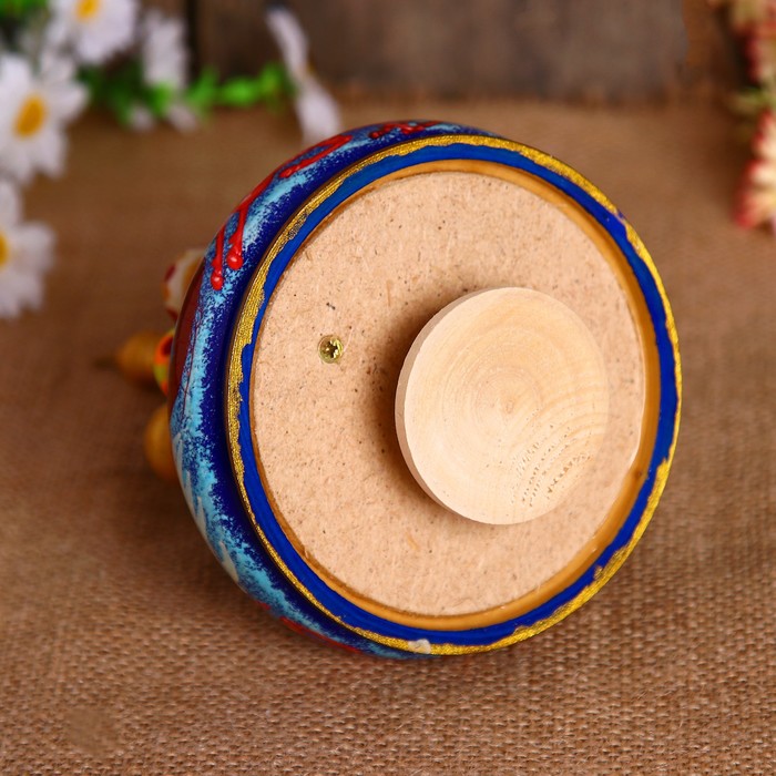 Сувенир-шкатулка музыкальная "Храм.Тройка", 19х15,5 см, синяя