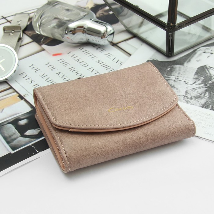 Кошелёк женский, отдел рамка, 2 отдела, для карт, на клапане, цвет розовый