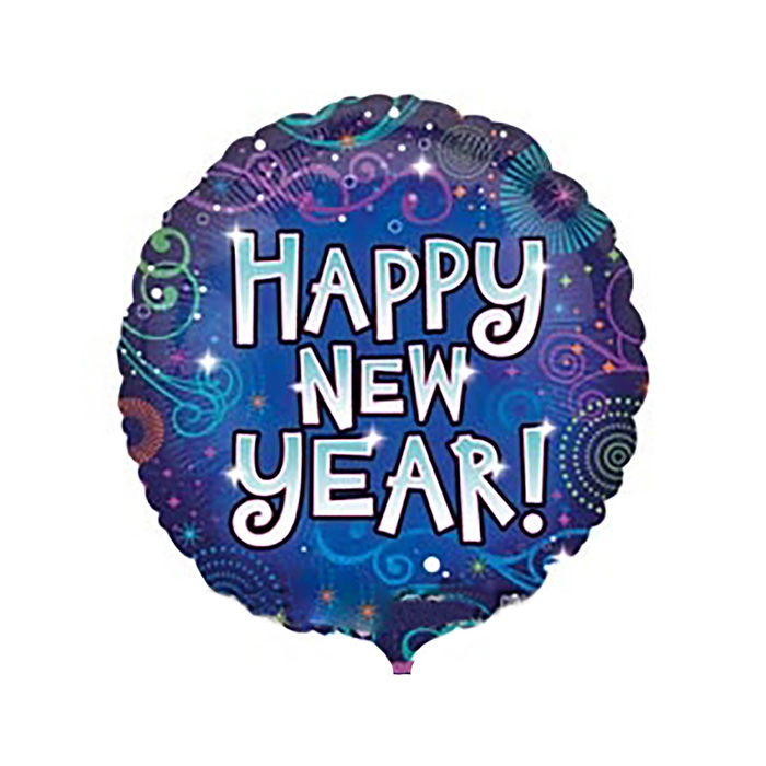 Шар фольгированный 18" Новый Год Фейерверк S50 Круг АГ