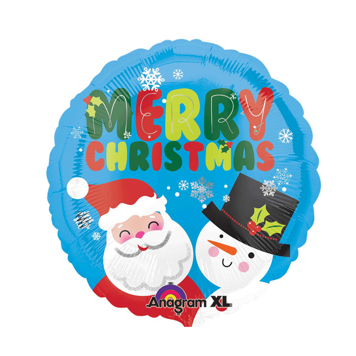 Шар фольгированный 18" "Снеговик и Санта" A