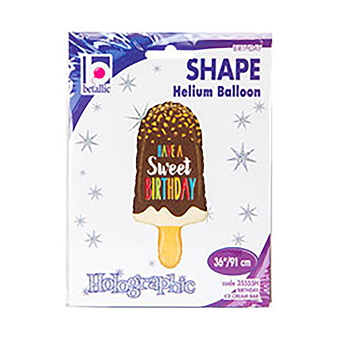Шар фольгированный 36" "Сладкого дня рождения" мороженное B
