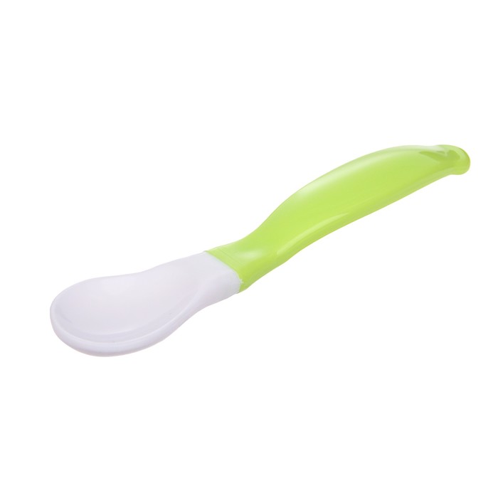 Набор детской посуды, 3 предмета: тарелка на присоске, крышка, ложка, цвет зелёный