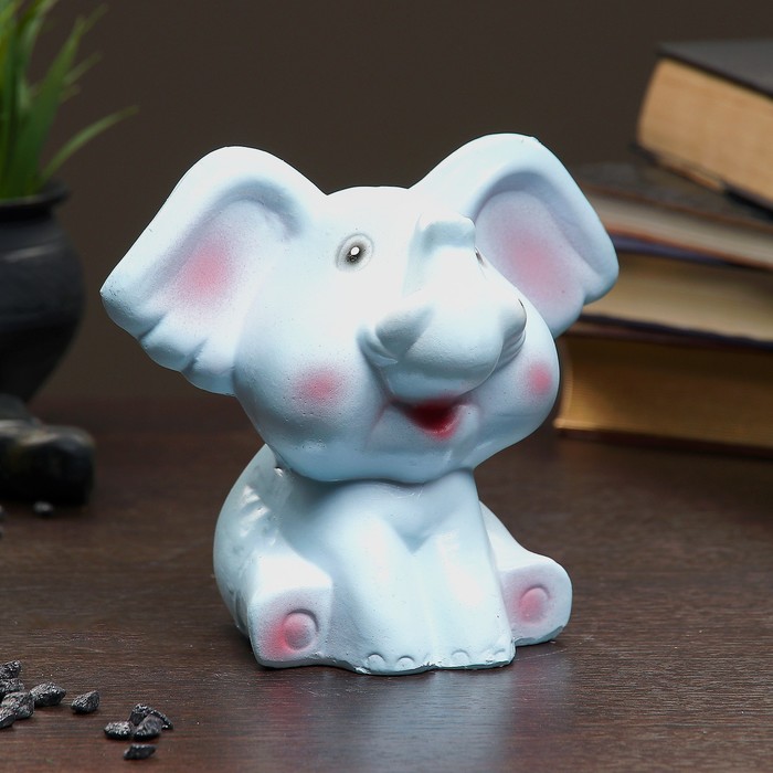 Копилка "Слоник" голубой 13х18х15см