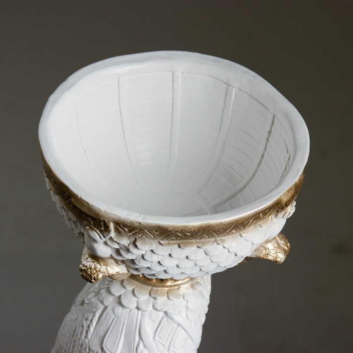 Фигурное кашпо "Египтянка" белое золото 71х26х32см