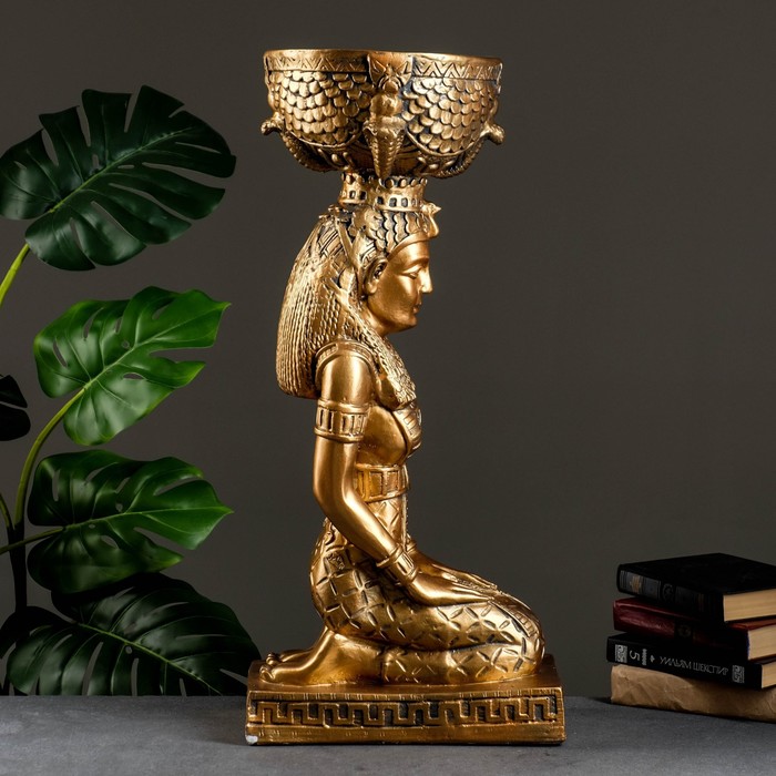 Фигурное кашпо "Египтянка" бронза 71х26х32см
