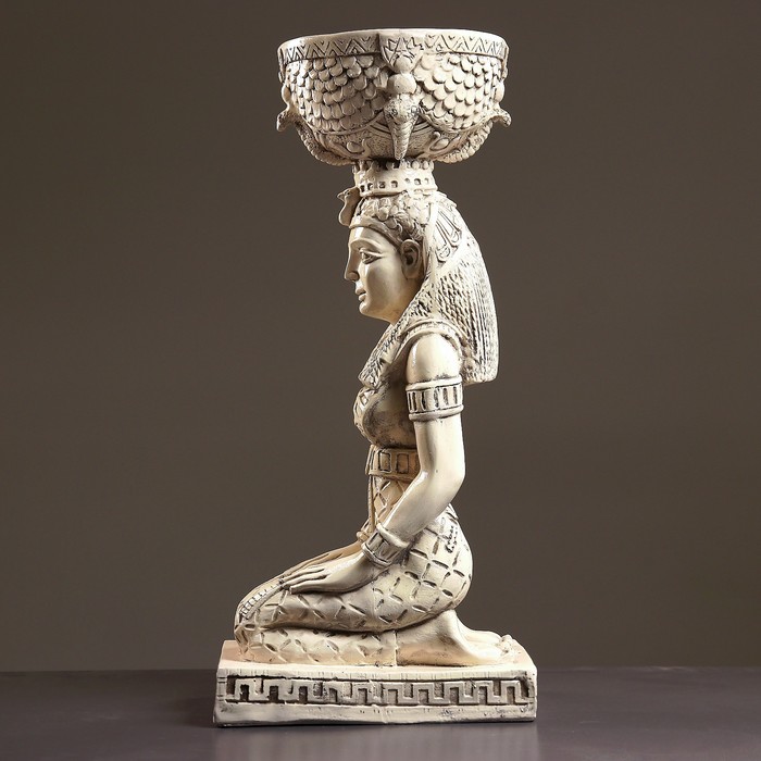 Фигурное кашпо "Египтянка" состаренный 71х26х32см