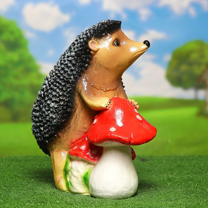 Садовая фигура "Ёж на грибе" 38х22х35см