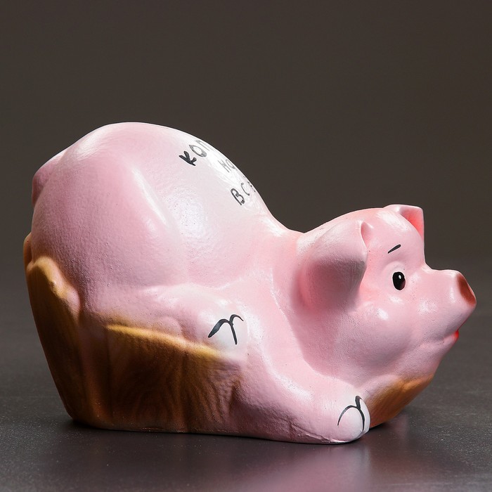 Копилка "Свинка в корыте малая" 24х17х16см