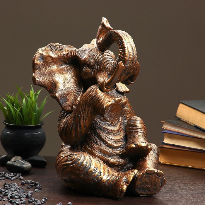 Копилка "Слон сидя" бронза 37х24х29см