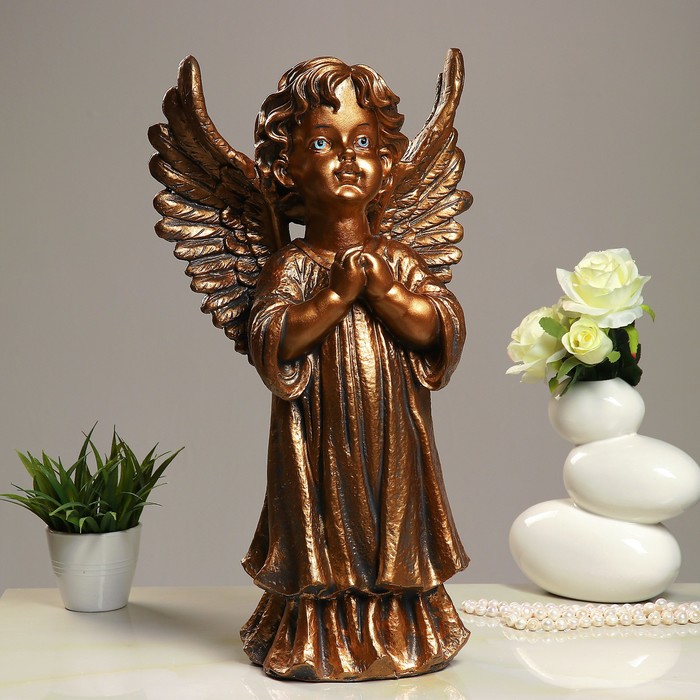 Фигура "Ангел молящийся большой" бронза 52х28х20см