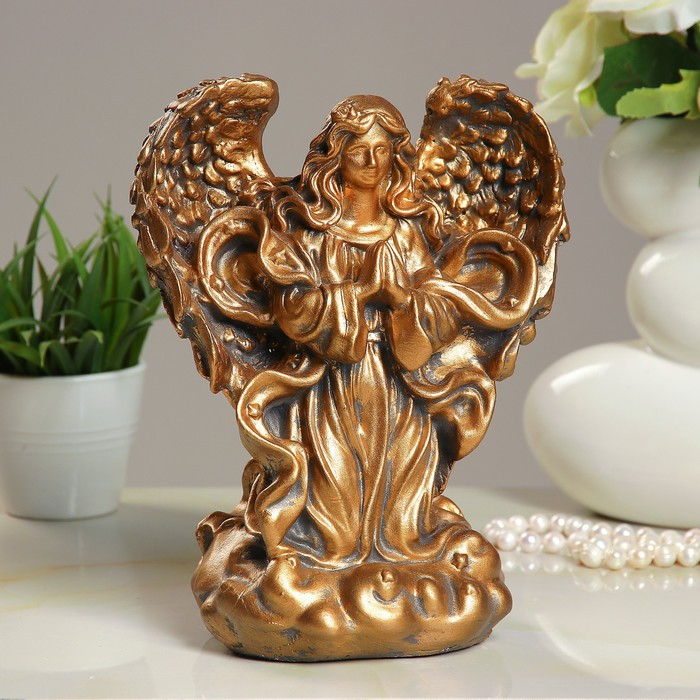 Фигура "Ангел дева молящаяся" бронза 25х20х15см