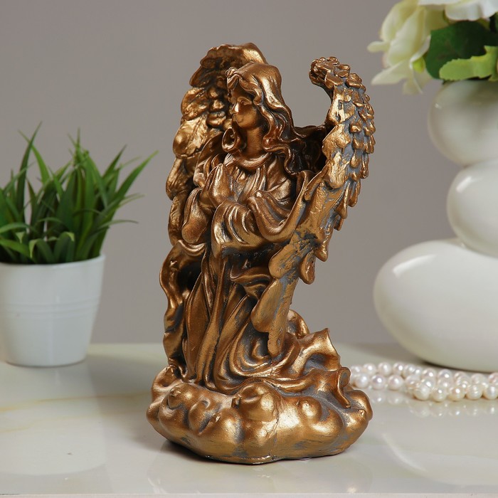 Фигура "Ангел дева молящаяся" бронза 25х20х15см