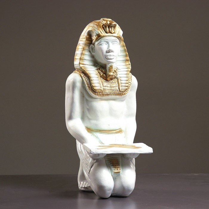Фигура "Фараон сидя" белое золото 50х20х22см