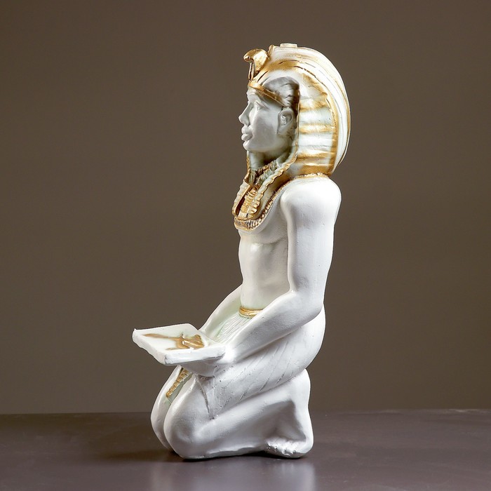 Фигура "Фараон сидя" белое золото 50х20х22см