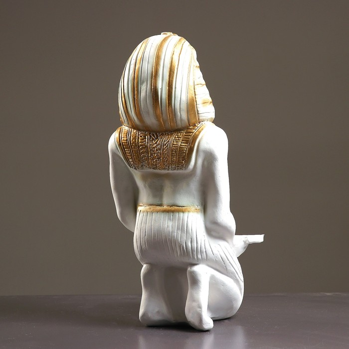 Фигура "Фараон сидя" белое золото 50х20х22см