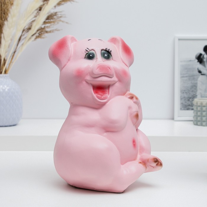 копилка керамика улыбчивая свинка микс 10х7 5х9 см Копилка Свинка сидя 18х19х25см МИКС