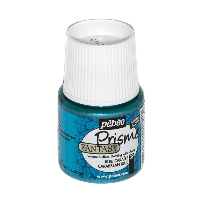 Краска по стеклу и керамике 45мл Pebeo Fantasy Prisme 166039 синий карибский