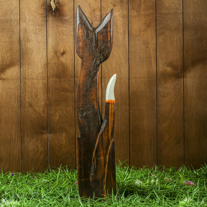 Сувенир дерево "Кошка с красными вставками" 14х6х60 см