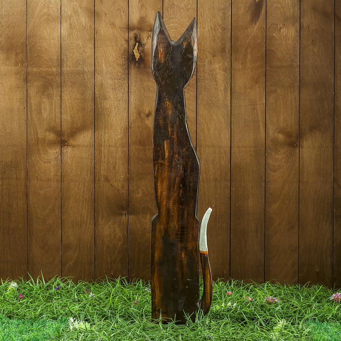 Сувенир дерево "Кошка с голубыми вставками" 15х8х80 см