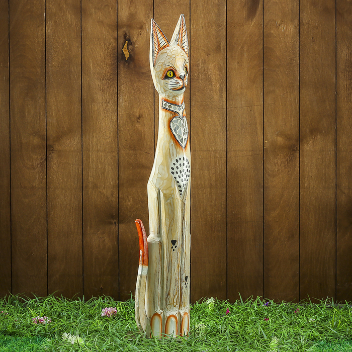 Сувенир дерево "Кошка с сердечком" 15х8х80 см