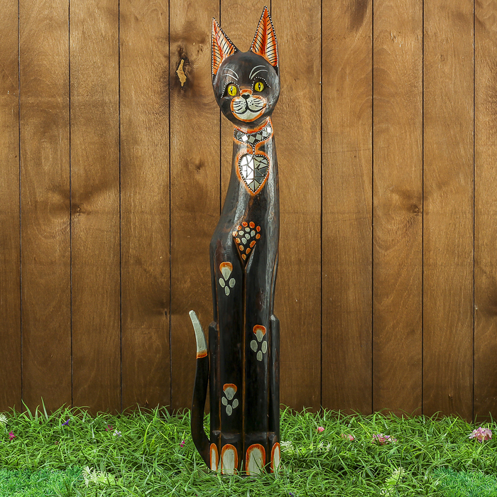 Сувенир дерево "Кошечка с сердечком" 15х8х80 см