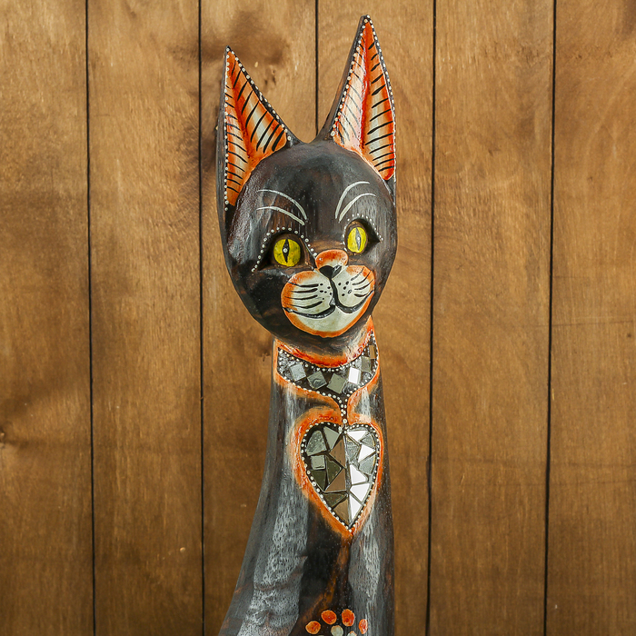 Сувенир дерево "Кошечка с сердечком" 15х8х80 см