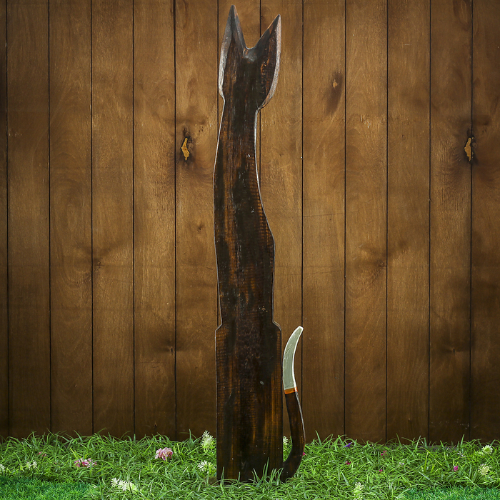 Сувенир дерево "Кошка с голубыми вставками" 16х7х100 см