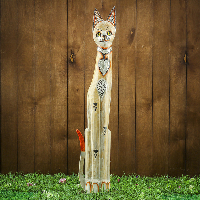 Сувенир дерево "Кошка с сердечком" 16х7х100 см