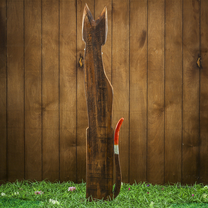 Сувенир дерево "Тёмная кошка с украшениями" 16х7х100 см