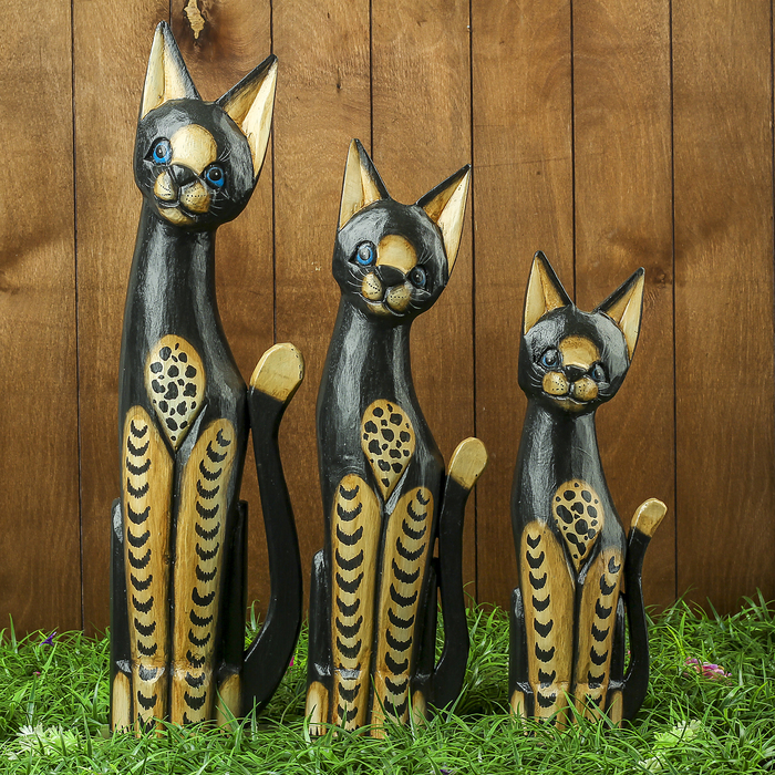 Набор сувенирный "Тёмные кошечки"(40,50,60) 27х10х60 см