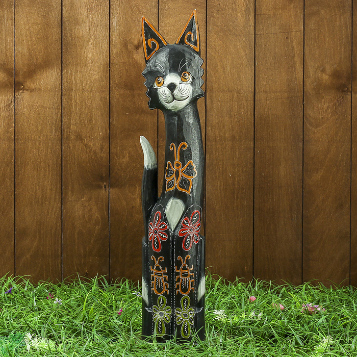 Сувенир дерево "Кошка затейница" 12,5х5,5х60 см