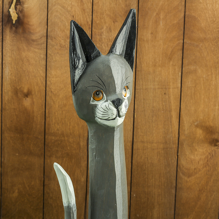 Сувенир дерево "Серая кошечка" 14х6х80 см