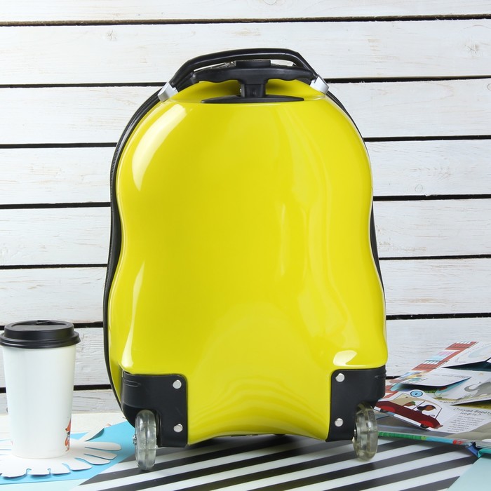 Чемодан детский «Тигр» 17", отдел на молнии, 2 колеса, цвет жёлтый