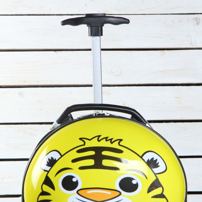 Чемодан детский «Тигр» 17", отдел на молнии, 2 колеса, цвет жёлтый