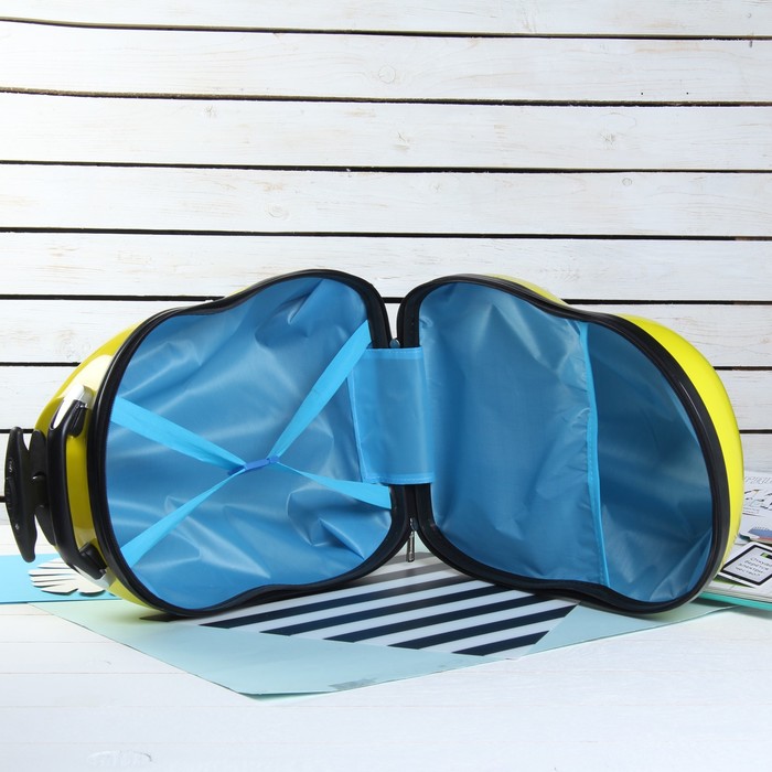 Чемодан детский «Тигр» 17", отдел на молнии, 2 колеса, цвет жёлтый