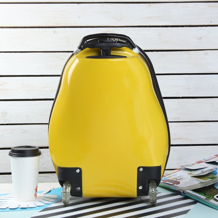 Чемодан детский «Цыплёнок» 17", отдел на молнии, 2 колеса, цвет жёлтый