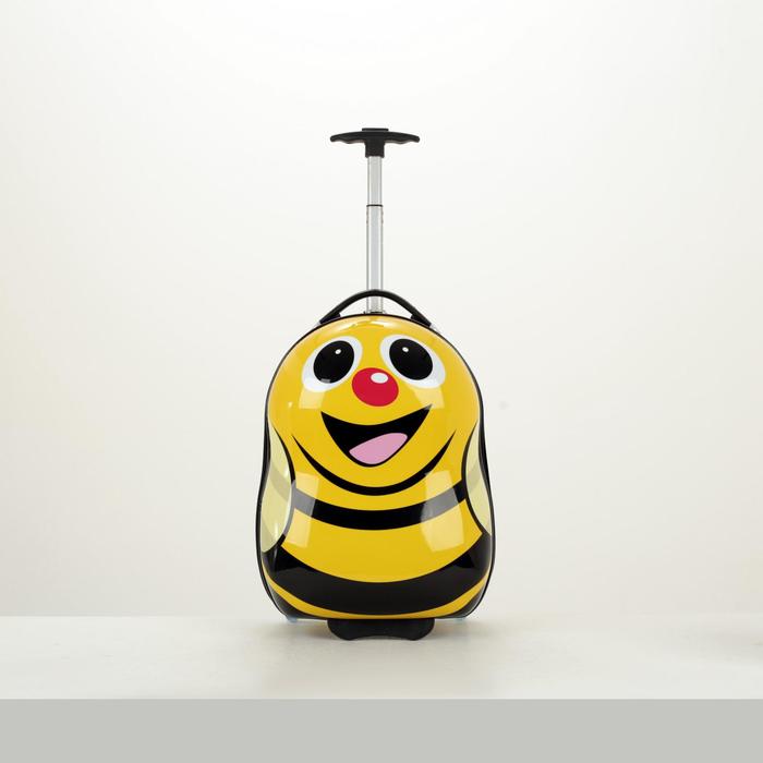 Чемодан детский «Пчёлка» 17", отдел на молнии, 2 колеса, цвет жёлтый