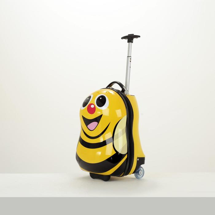 Чемодан детский «Пчёлка» 17", отдел на молнии, 2 колеса, цвет жёлтый