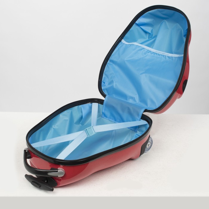 Чемодан детский «Божья коровка» 17", отд на молнии, 2 колеса, цвет красный