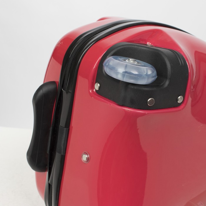 Чемодан детский «Божья коровка» 17", отд на молнии, 2 колеса, цвет красный