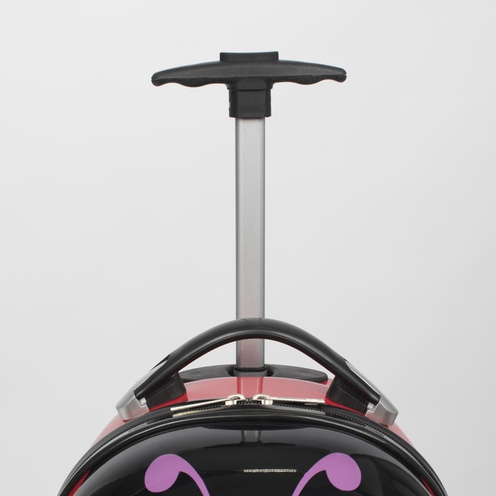 Чемодан детский «Божья коровка» 17", отд на молнии, 2 колеса, цвет красный