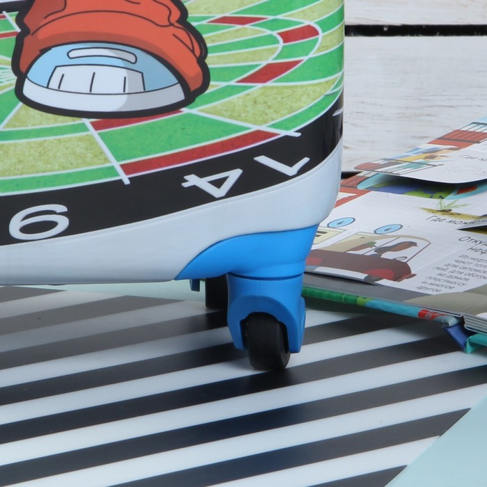 Чемодан детский «Гитарист» 18", отдел на молнии, 4 колеса, цвет синий