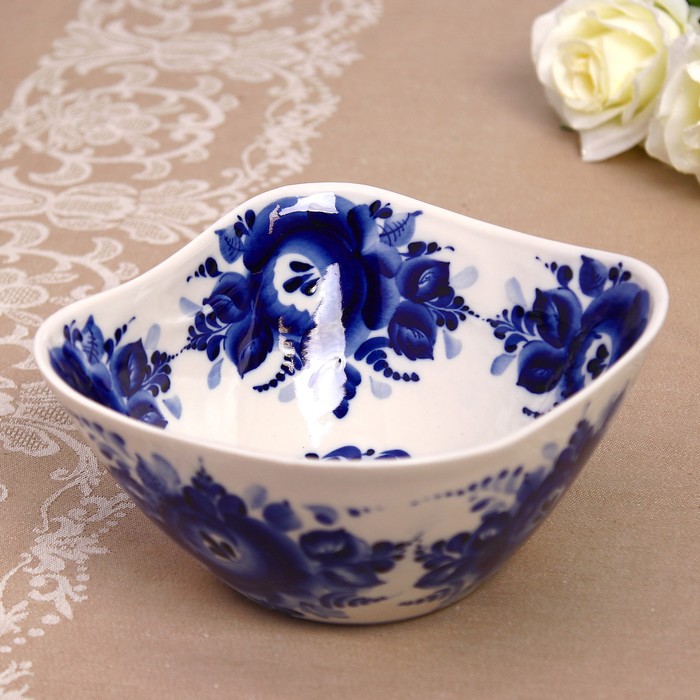 Салатник «Рапсодия», 16,5×17,5×9 см, гжель