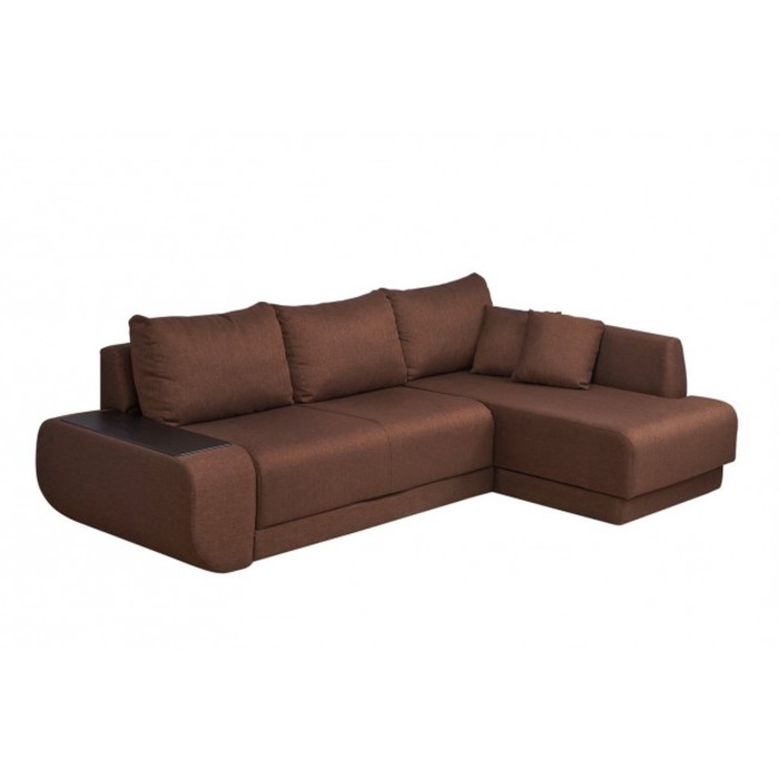 Угловой диван «Консул» с правым углом, цвет коричневый