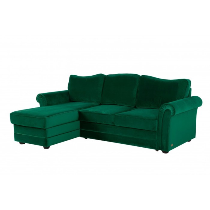 Угловой Диван «Ницца» с левым углом, цвет тёмно-зелёный