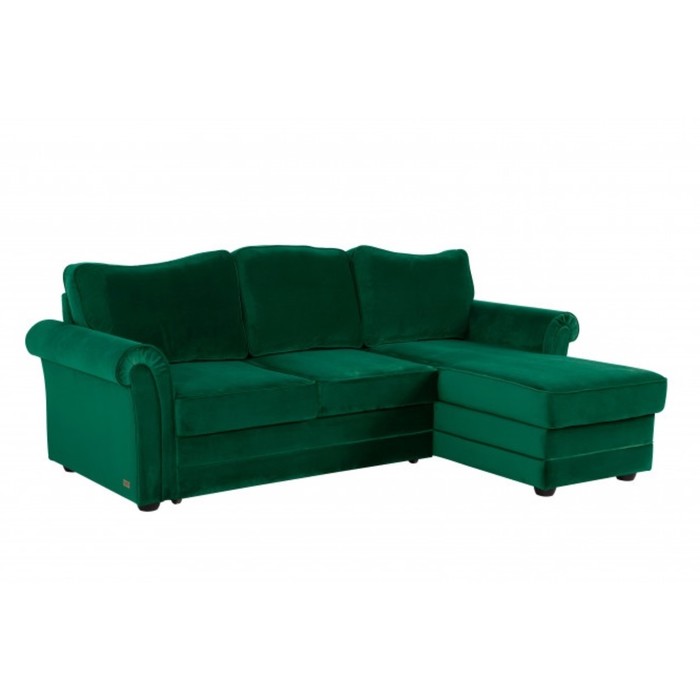 Угловой Диван «Ницца» с правым углом, цвет тёмно-зелёный