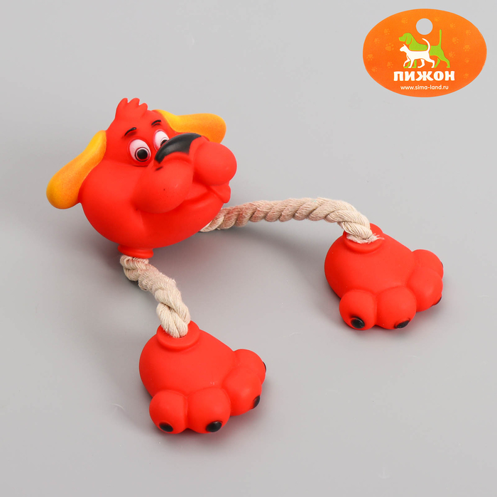 Игрушка "Пес с канатными лапами", 28 см, микс цветов