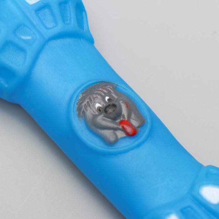 Игрушка пищащая "Кость с портретом", 15 см, микс цветов