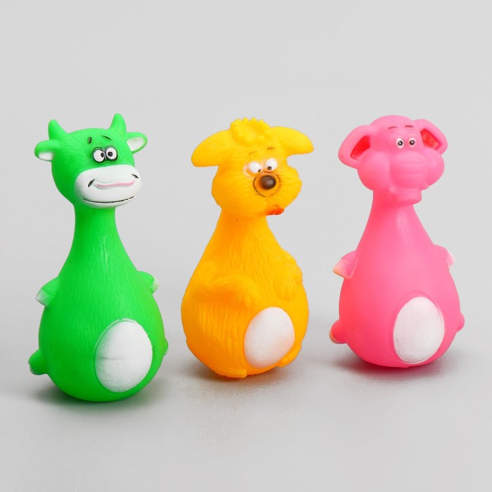 Игрушка пищащая "Кегля-корова", 14 см, микс цветов