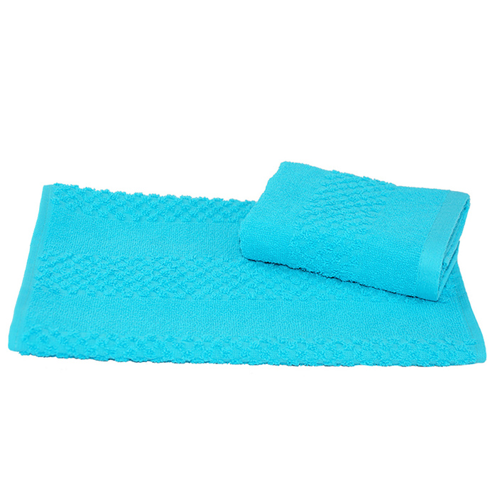 Полотенце махровое гладкокрашеное 30×60 см 360 г/м2, бирюзовый, 100% хлопок